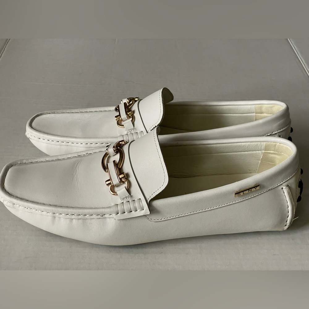 Steven Land White Loafers SLNY Leather Slip On Shoes #305-007 Men's Size 11 - Picture 2 of 13